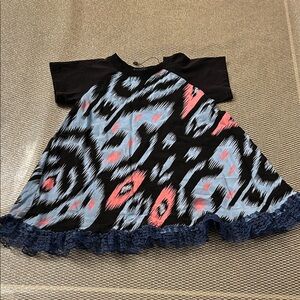 Stylish Black and Blue Patterned Dress